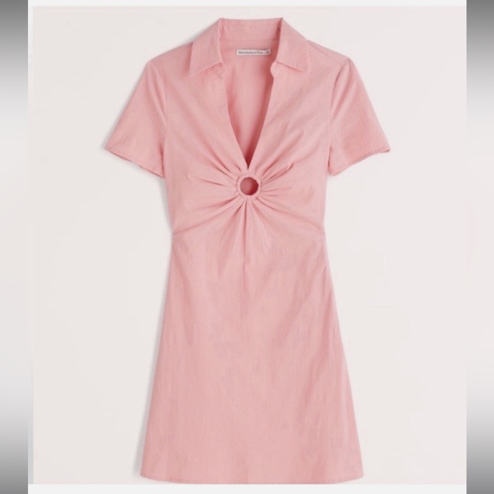 Abercrombie & Fitch Peach Ring Detail Mini Dress